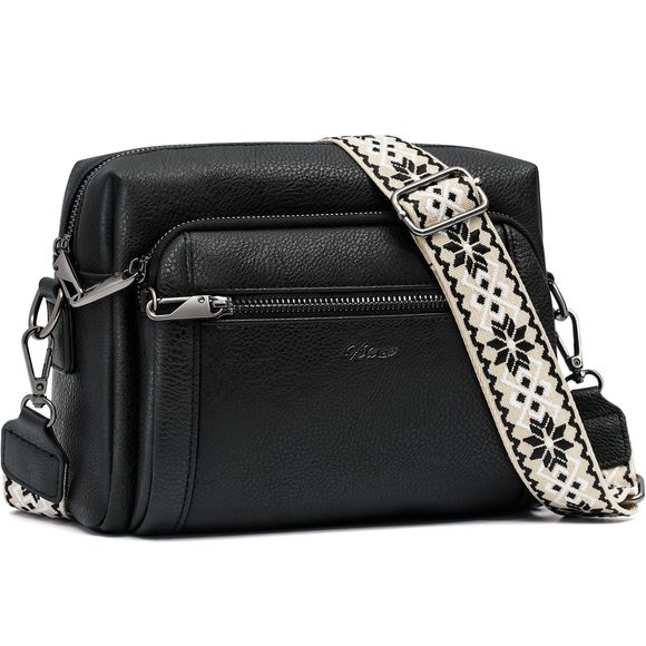 Crossbody Bag Leather Shoulder Handbags With Wide Strap Small :< - Picture 1 of 6